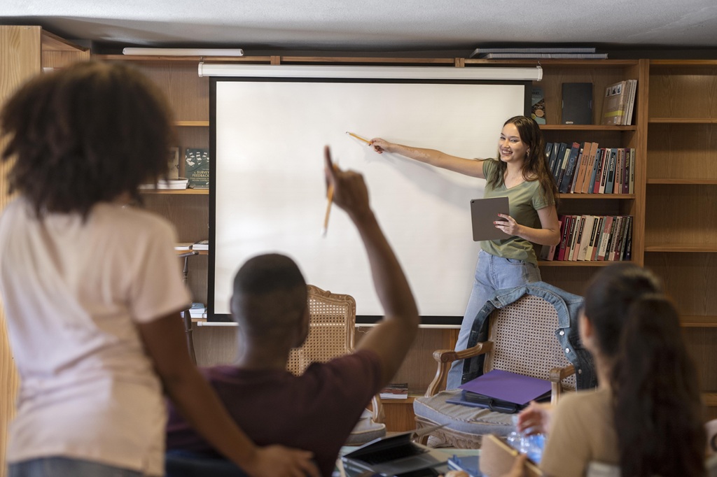 Students in classroom at Itana Secondary School